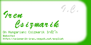 iren csizmarik business card